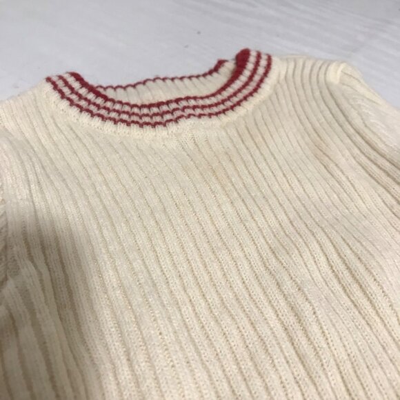 Vintage St. Bernard Baby Sweater  6-12 Months  Cream & Red - Picture 3 of 7